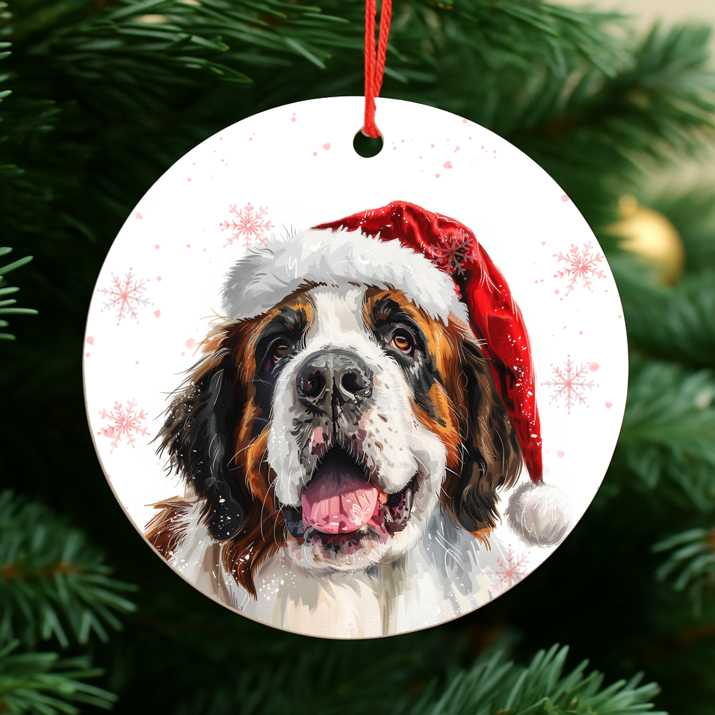 Saint Bernard Dog Christmas Bauble