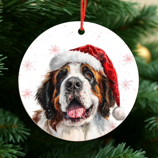 Saint Bernard Dog Christmas Bauble