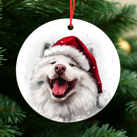 Samoyed Dog Christmas Bauble