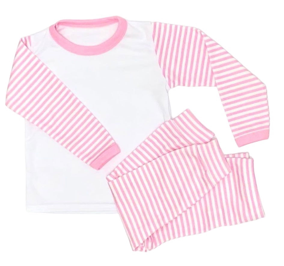 Personalised Kids Striped Pyjamas - 7 Colours