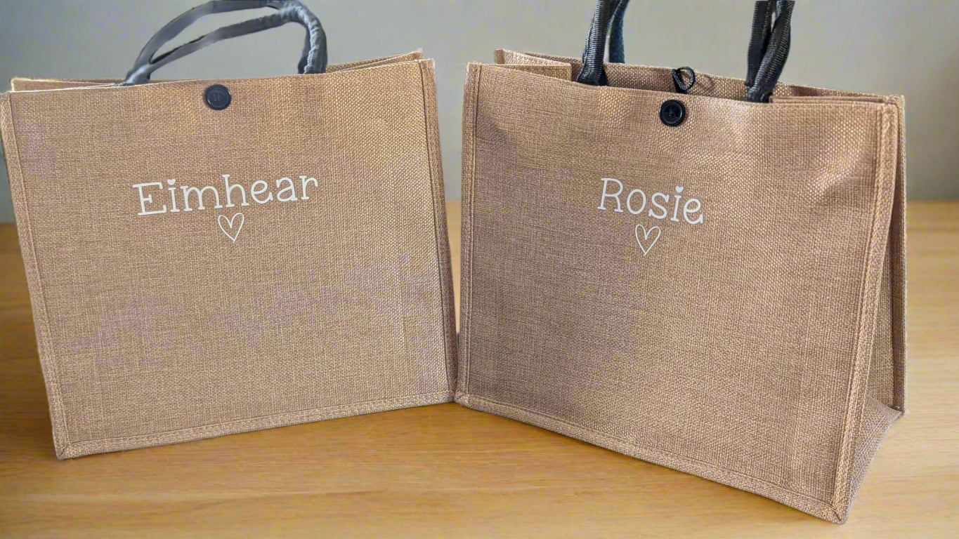 Personalised Custom Printed Eco Jute Bags