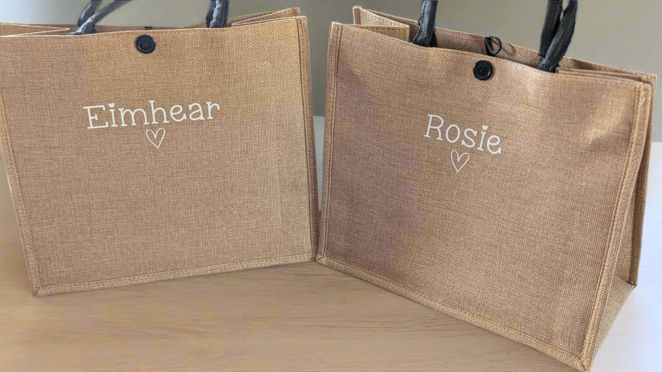 Personalised Custom Printed Eco Jute Bags