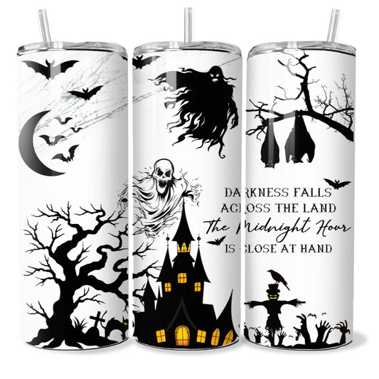 20oz Hot and Cold Darkness Fall Halloween Tumbler