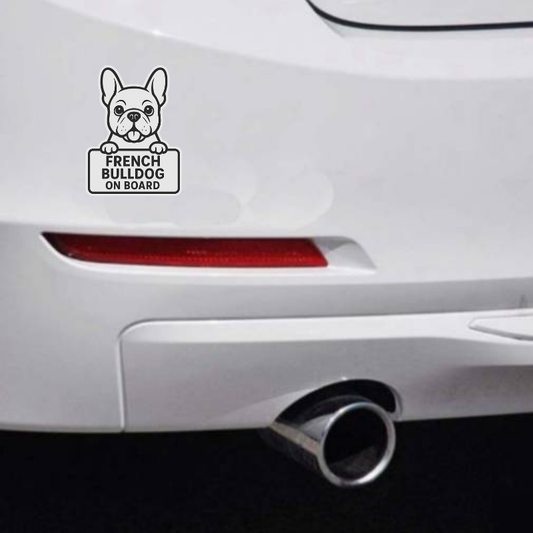 French Bulldog On Board Car Bumper Sticker