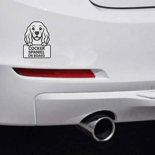 Cocker Spaniel Dog On Board Car Bumper Sticker