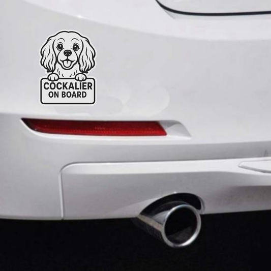Cockalier Dog On Board Car Bumper Sticker