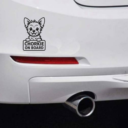 Chorkie Dog On Board Car Bumper Sticker