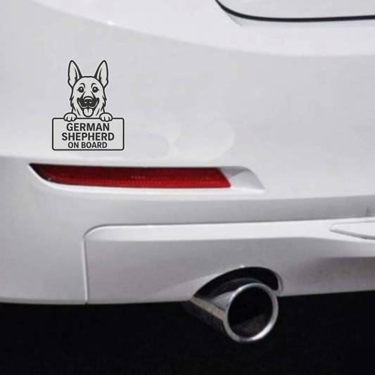 German Shepherd Dog On Board Car Bumper Sticker