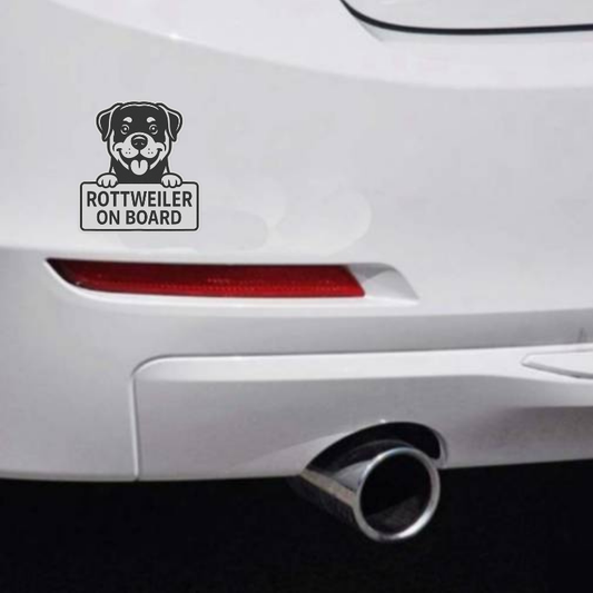 Rottweiler Dog On Board Car Bumper Sticker