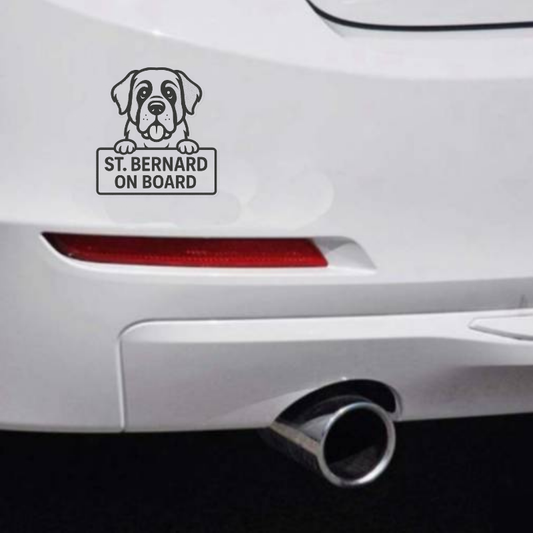 St Bernard Dog On Board Car Bumper Sticker