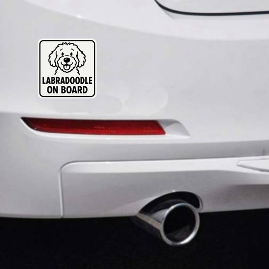 Labradoodle Dog On Board Car Bumper Sticker