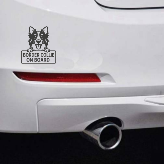 Border Collie On Board Car Decal