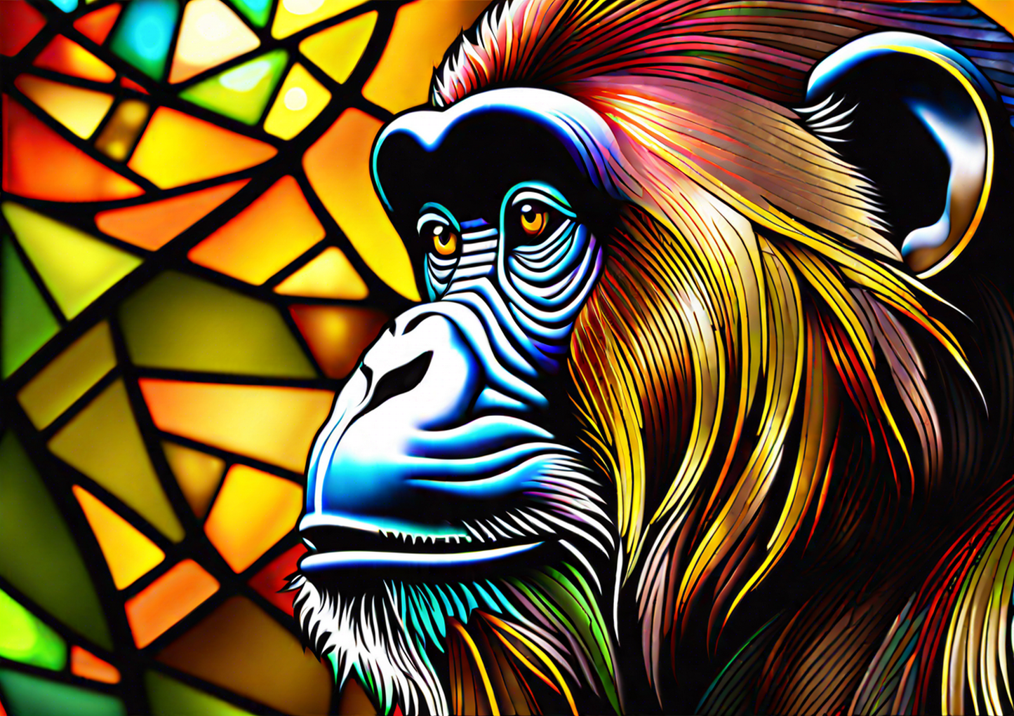 Stunning Colourful Gorilla Cutting Board