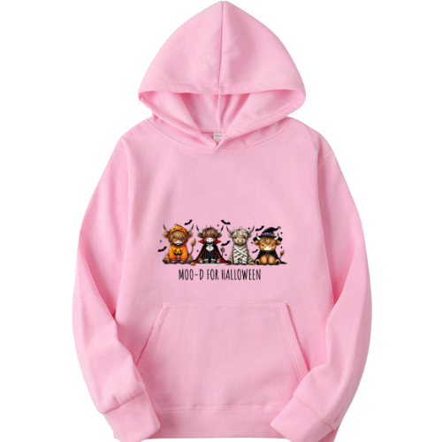 Ladies Halloween Adult Hoodies - Highland Cow Moo-d