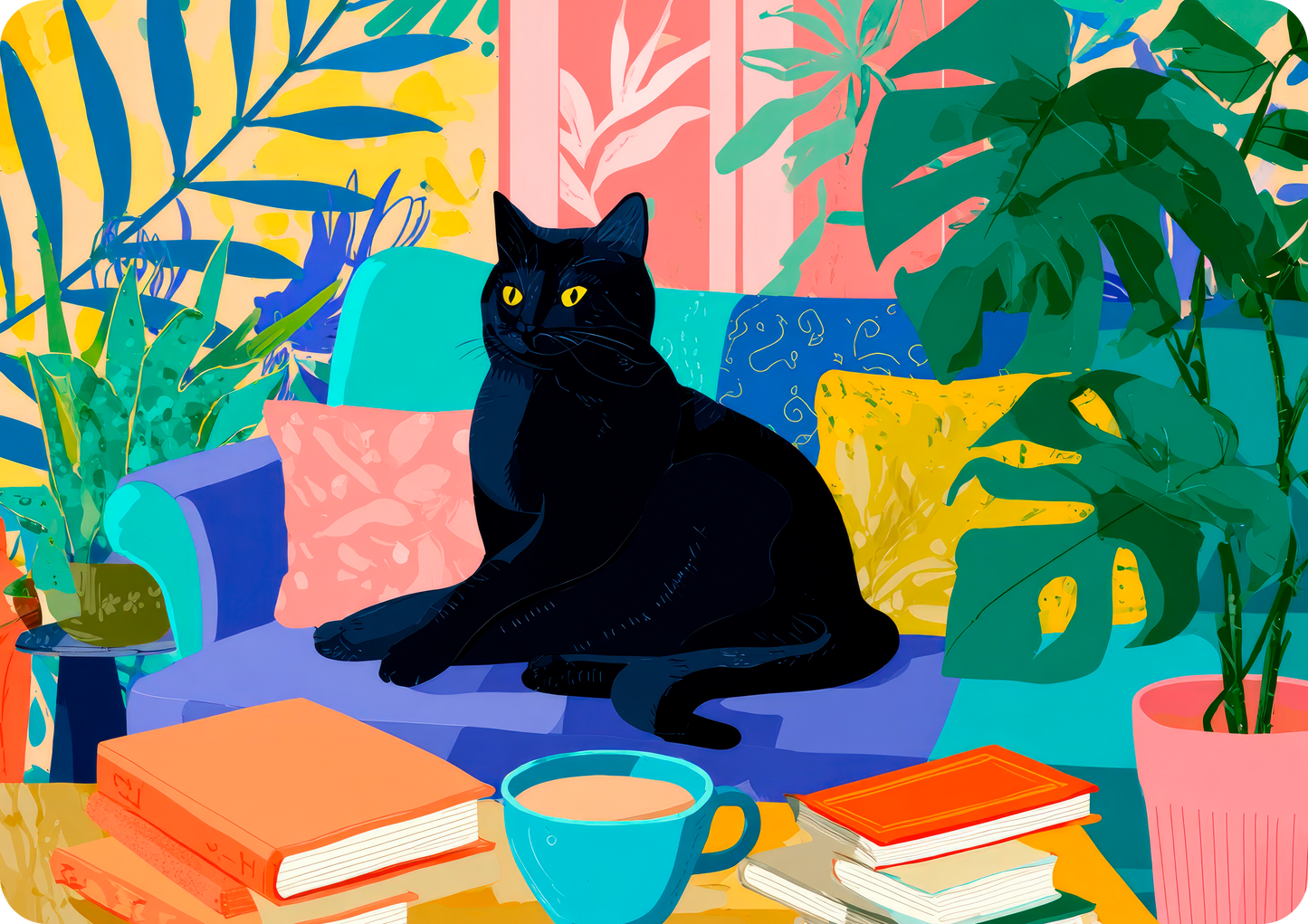 Artistic Retro Cat Cutting Board