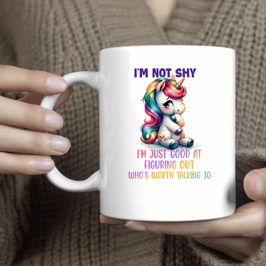 Unicorn Office Coffee Mug - I'm Not Shy