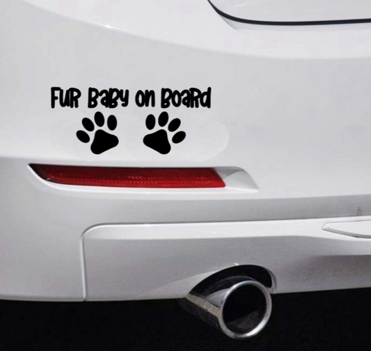 Fur Baby On Board Car Bumper Sticker