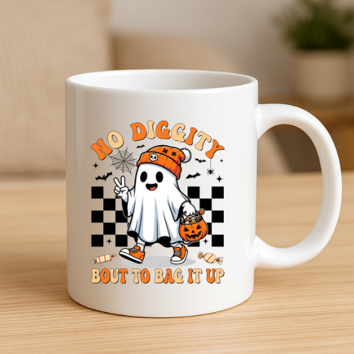 No Diggity Ghost Halloween Mug