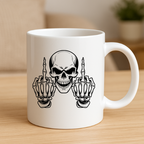 Rude Skeleton Halloween Mug