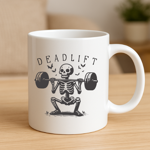Skeleton Deadlift Halloween Mug