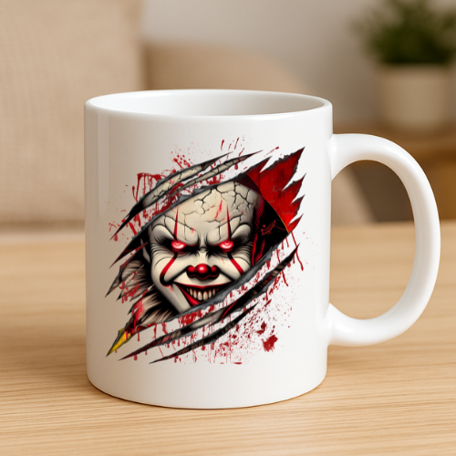 Creepy Clown Halloween Mug