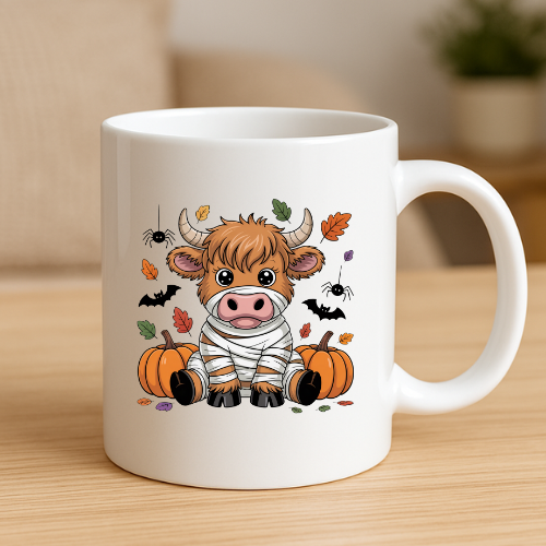 Cute Highland Cow Halloween Mugs