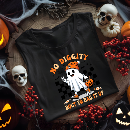 No Diggity Ghost Kids Halloween T-Shirt