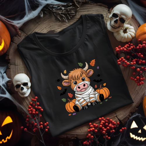 Mummy Highland Cow Face T-Shirt