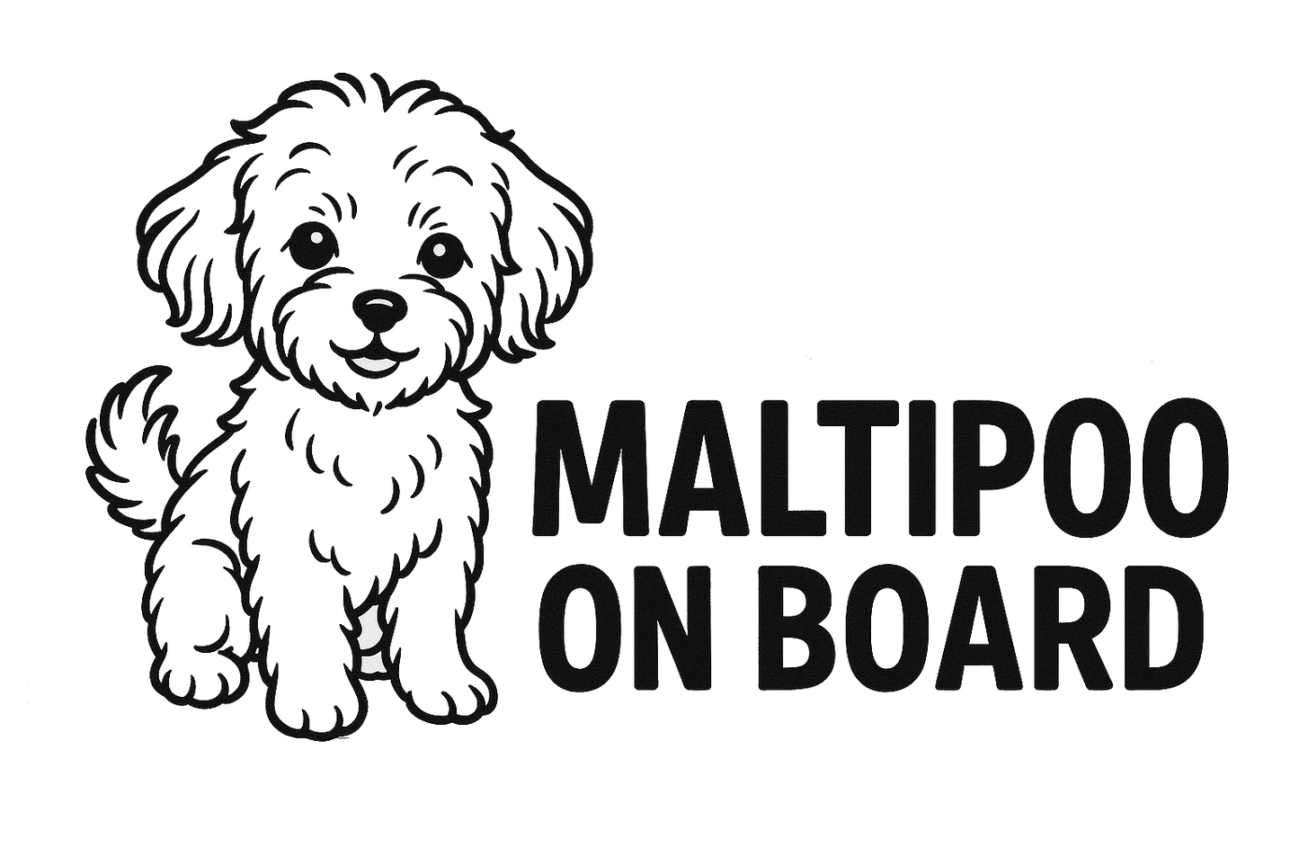 Maltipoo Dog On Board Car Bumper Sticker