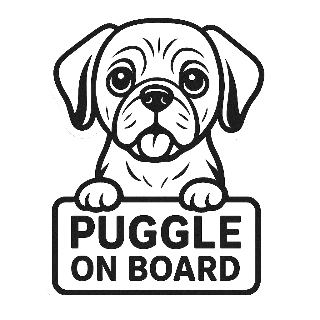 Puggle Dog On Board Car Bumper Sticker
