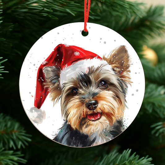 Yorkshire Terrier Dog Cute Christmas Bauble